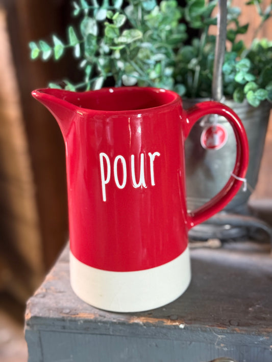 Country Chic Red Pitcher - NEW!