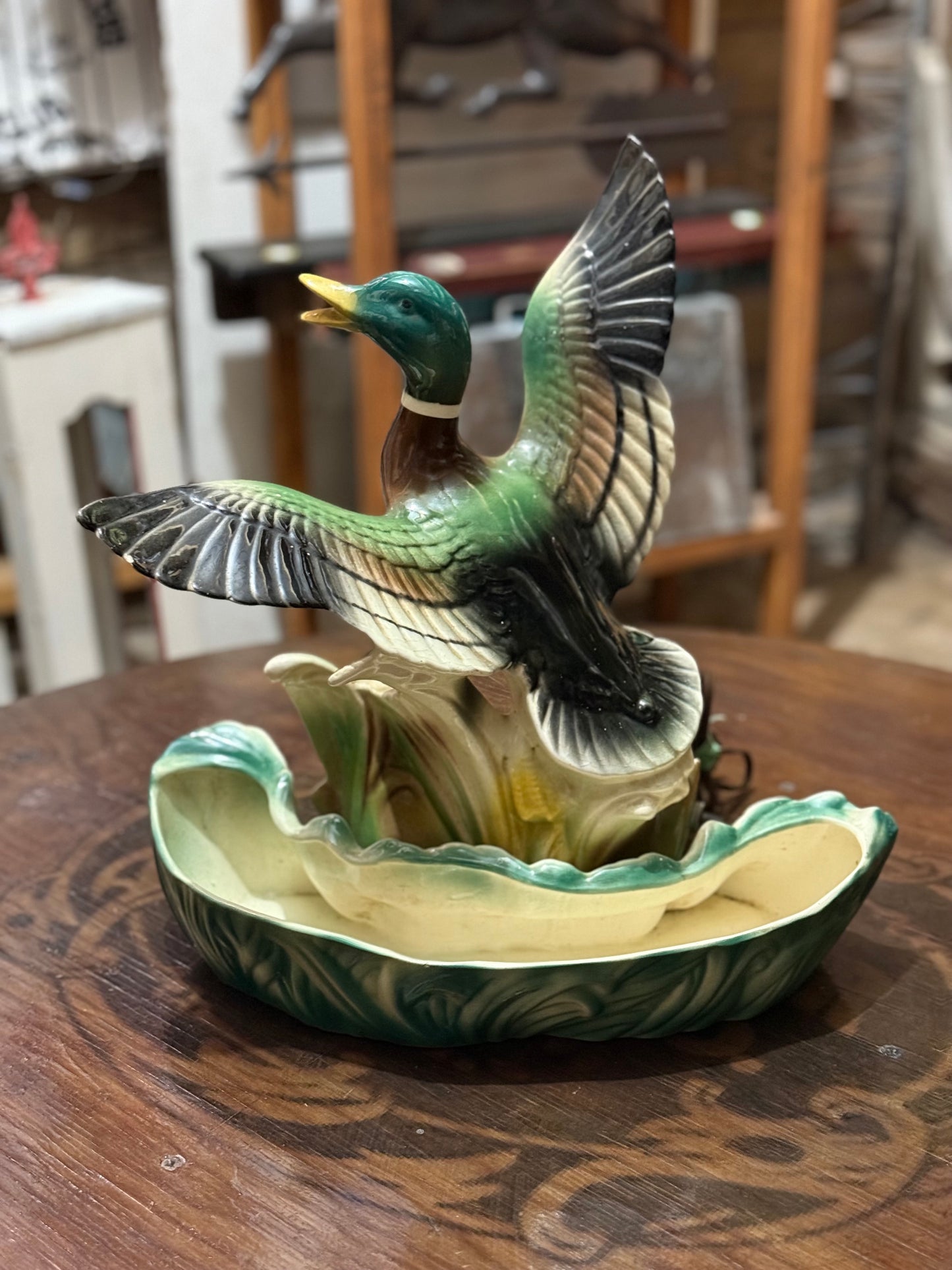 1950’s Vintage MCM Ceramic Mallard Duck TV Lamp
